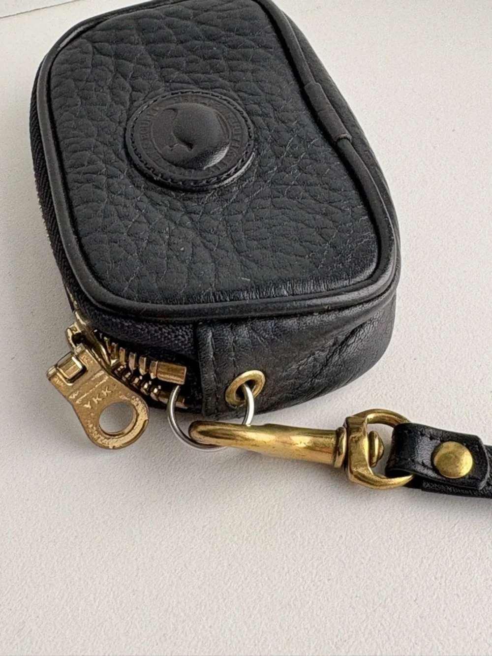 Dooney & Bourke awl black leather Key Caddy Chain Coin Purse zip wallet - Picture 9 of 15